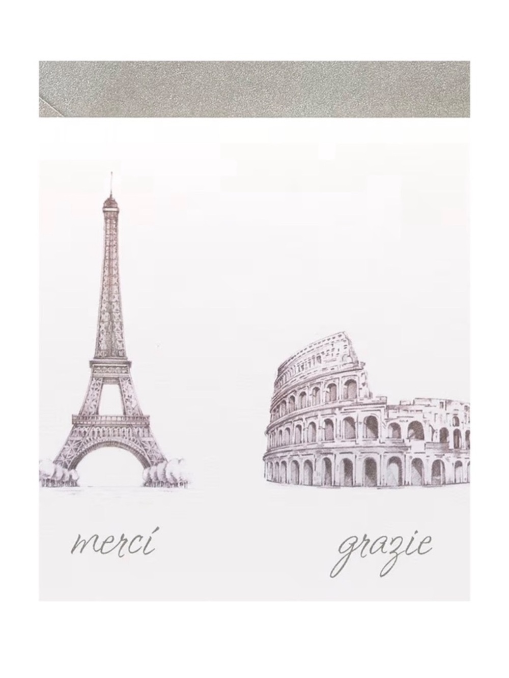 Papyrus Merci Grazie Thanks Boxed Thank You Cards 14 Count BNIB Silver Envelopes - Picture 4 of 10